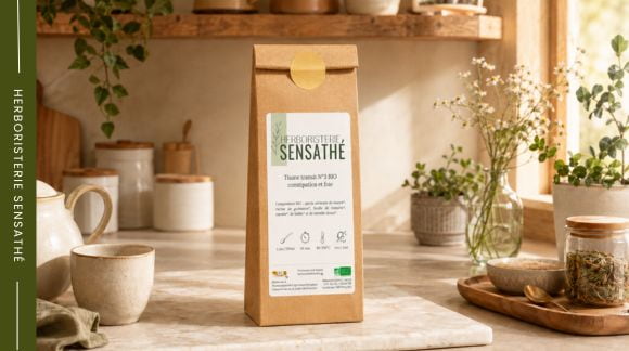 Infusion anti constipation pour accompagner naturellement le transit intestinal - Herboristerie Sensathé